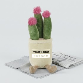Pink Floral Cactus Plush Toy