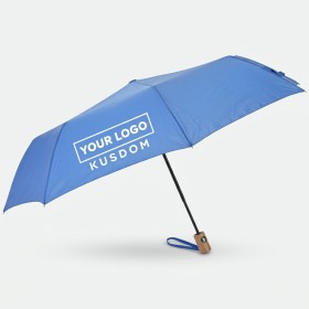 Automatic Folding Umbrella with Wooden Handle