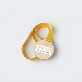 Eco-Friendly Round Wooden Medal Lanyard