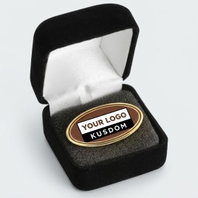 Classic Metal Lapel Pin - Oval Shape - Elegant Gift Box