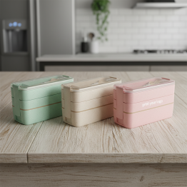 Eco-Friendly Three-Tier Lunch Box
