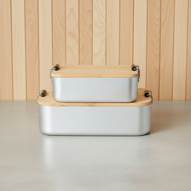 Eco-Friendly Portable Bamboo-Aluminum Lunch Box