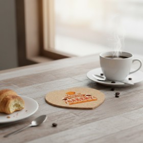 Heart-Shaped Cork Coaster