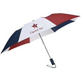 Automatic Folding Umbrella - Vibrant Red, White, and Blue
