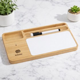 Bamboo Wireless Charging Pad and Whiteboard Set