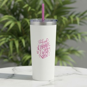 Double-Wall Stainless Steel Insulated Mug with Straw