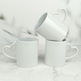 Custom Heart-Shaped Handle Ceramic Mug