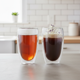 Floating Double-Wall Insulated Glass Cup