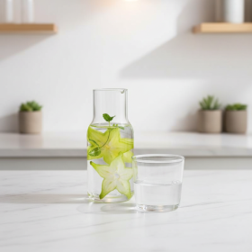 Double Cup Glass Water Bottle Set
