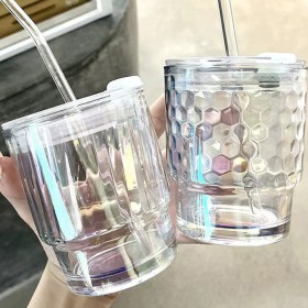 Colorful Laser Glass Straw Cup