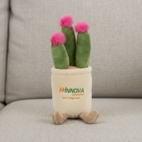 Pink Floral Cactus Plush Toy