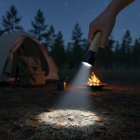 環保竹柄充電手電筒