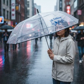 透明自動開合摺疊雨傘