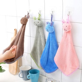 Hanging Cartoon Coral Fleece Absorbent Towel