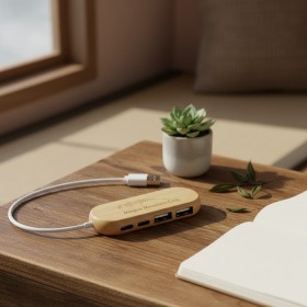 Eco-Friendly Bamboo Multi-Port Charger