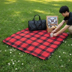 Classic Plaid Waterproof Outdoor Blanket