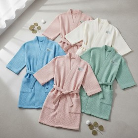 Chic Hip-Length Bathrobe - Multiple Colors Available