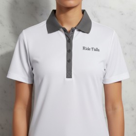 女性色塊時尚 Polo 針織衫