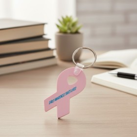 Awareness Ribbon Metal Keychain