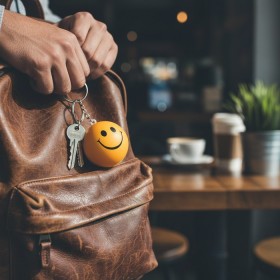 Mood Color Changing Smile Keychain