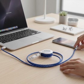 Dual-Head Expandable Fiber Charging Cable