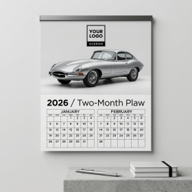 Classic Car Two-Month View Calendar