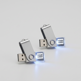 Crystal Rotating LED USB Flash Drive