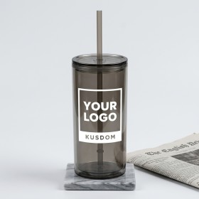 Eco-Friendly Double-Wall Insulated Cup (with Straw)