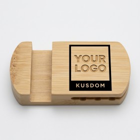 Bamboo Phone Holder and Cable Organizer