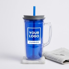 Double-Wall Insulated Water Bottle with Straw - 48 oz