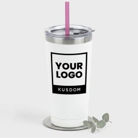 Double-Wall Stainless Steel Insulated Mug with Straw